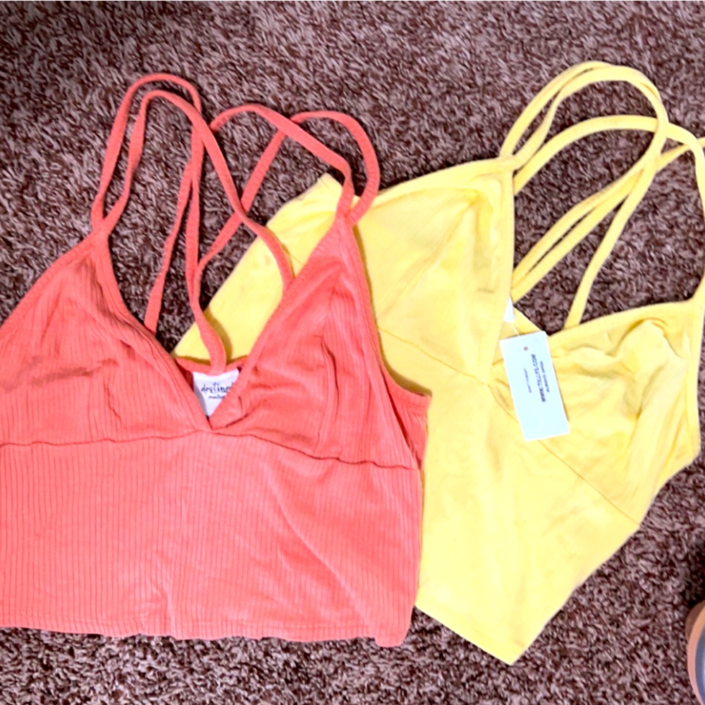 NWT orange and yellow crop tops from Tillys